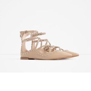 ZARA Studded Ballerina Flats